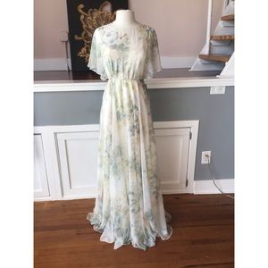 Jenny Yoo Peyton,ivory sage multi print size 12